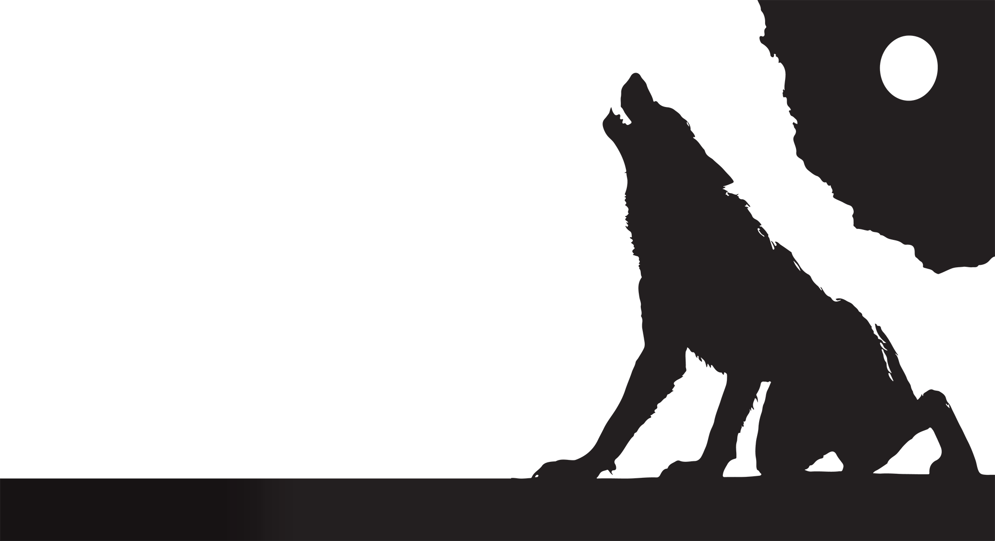 Silhouette of a wolf howling - GraphiTee Forge