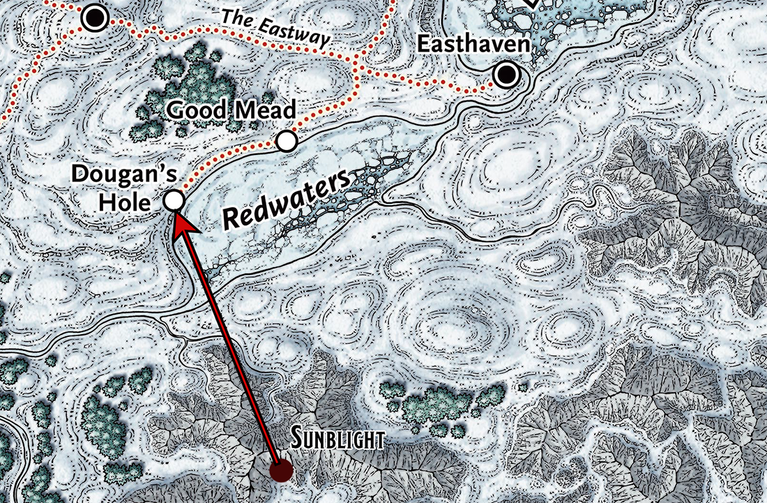 Icewind Dale - Sunblight to Dougan's Hole Map
