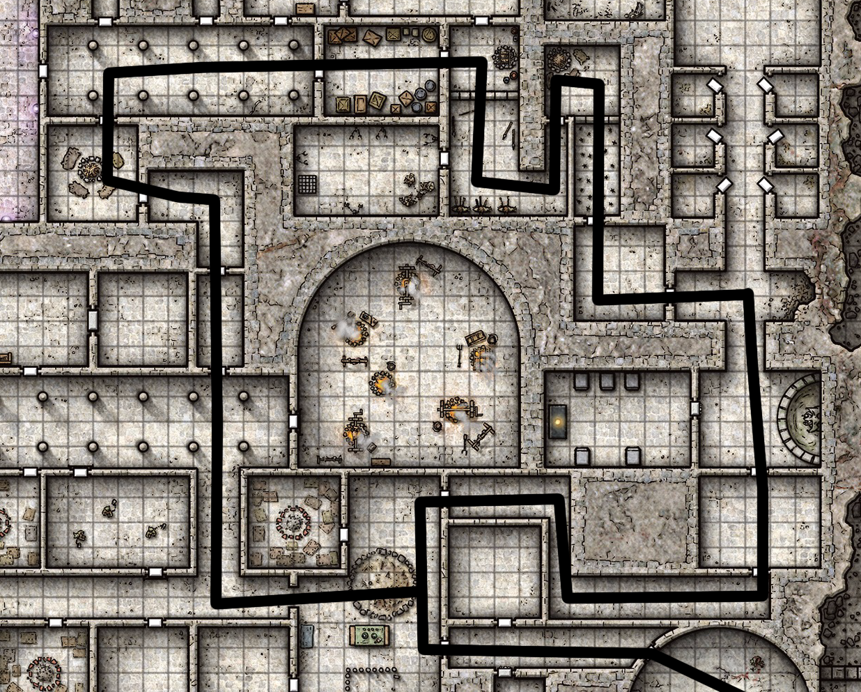 Sunless Citadel - Looping path on the first level of the dungeon