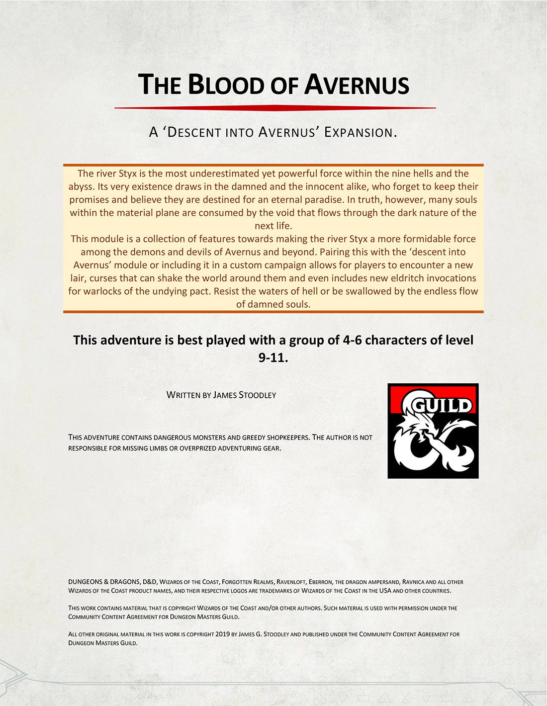 Blood of Avernus: An Expansion of Avernus' River Styx