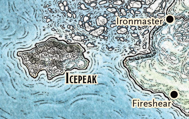 Map of Icepeak, Ironmaster, and Fireshear