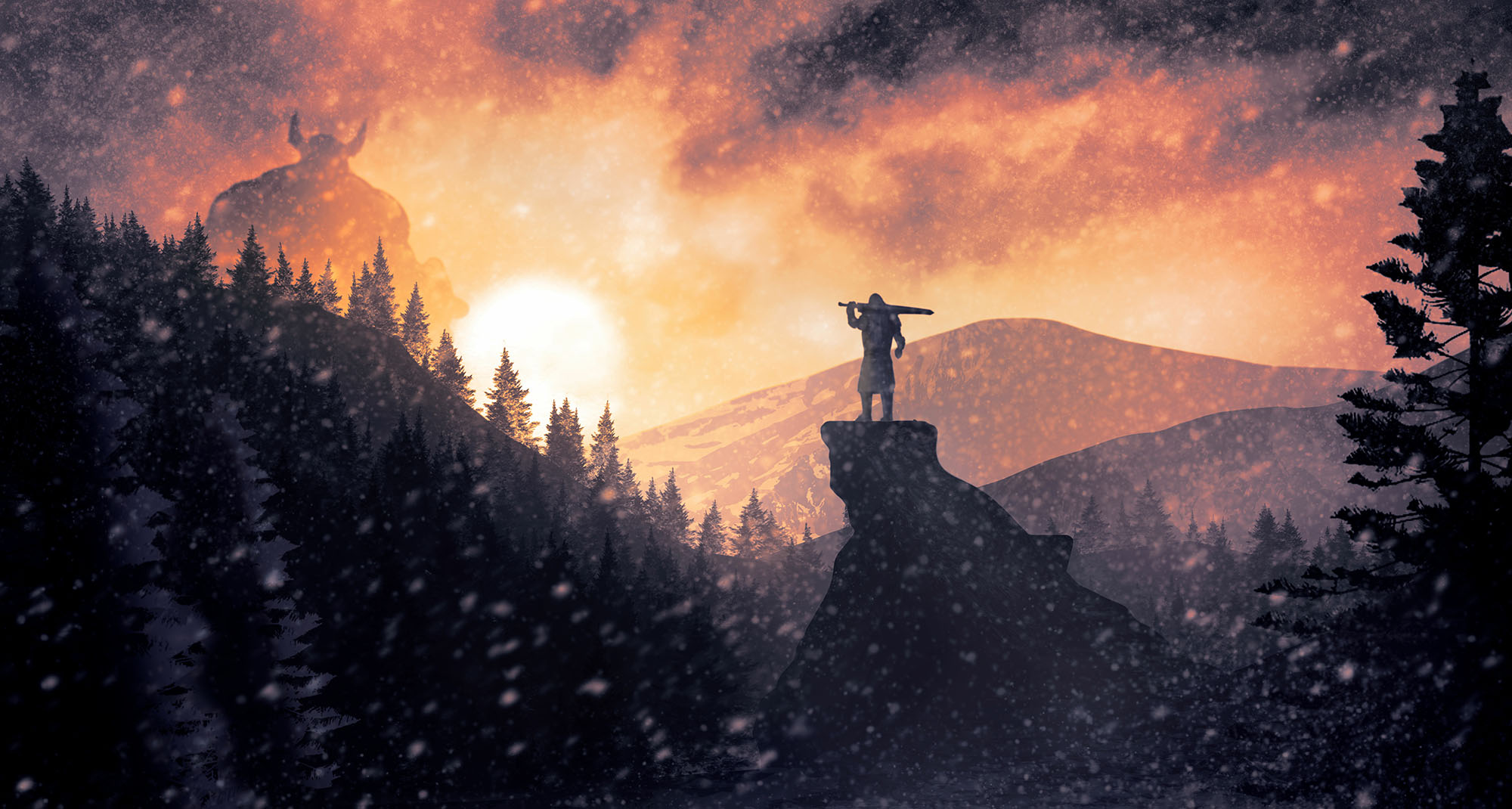 Winter Giant in the Mountains - Dimart Graphics