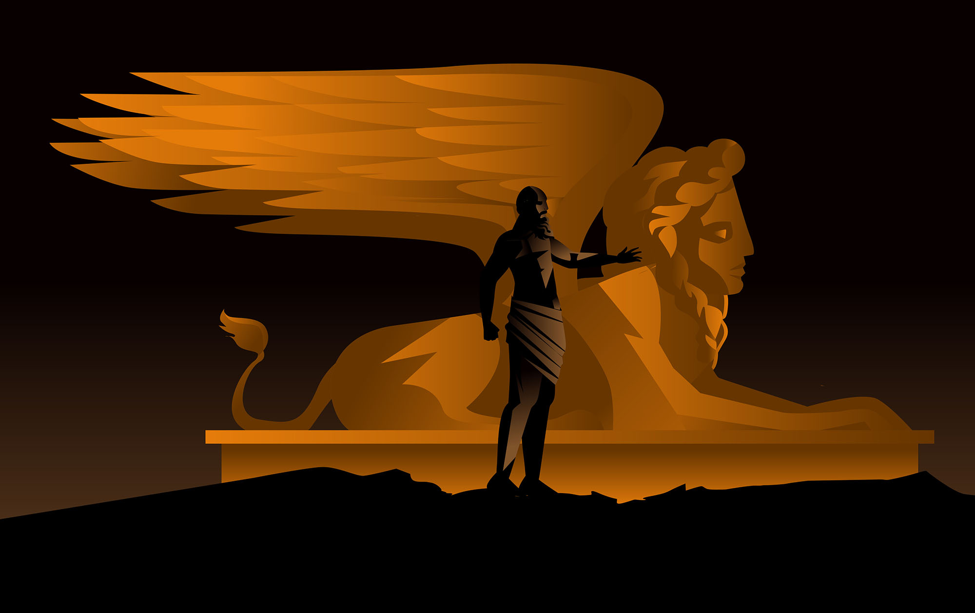 Oedipus and the Sphinx - Matias Delcarmine