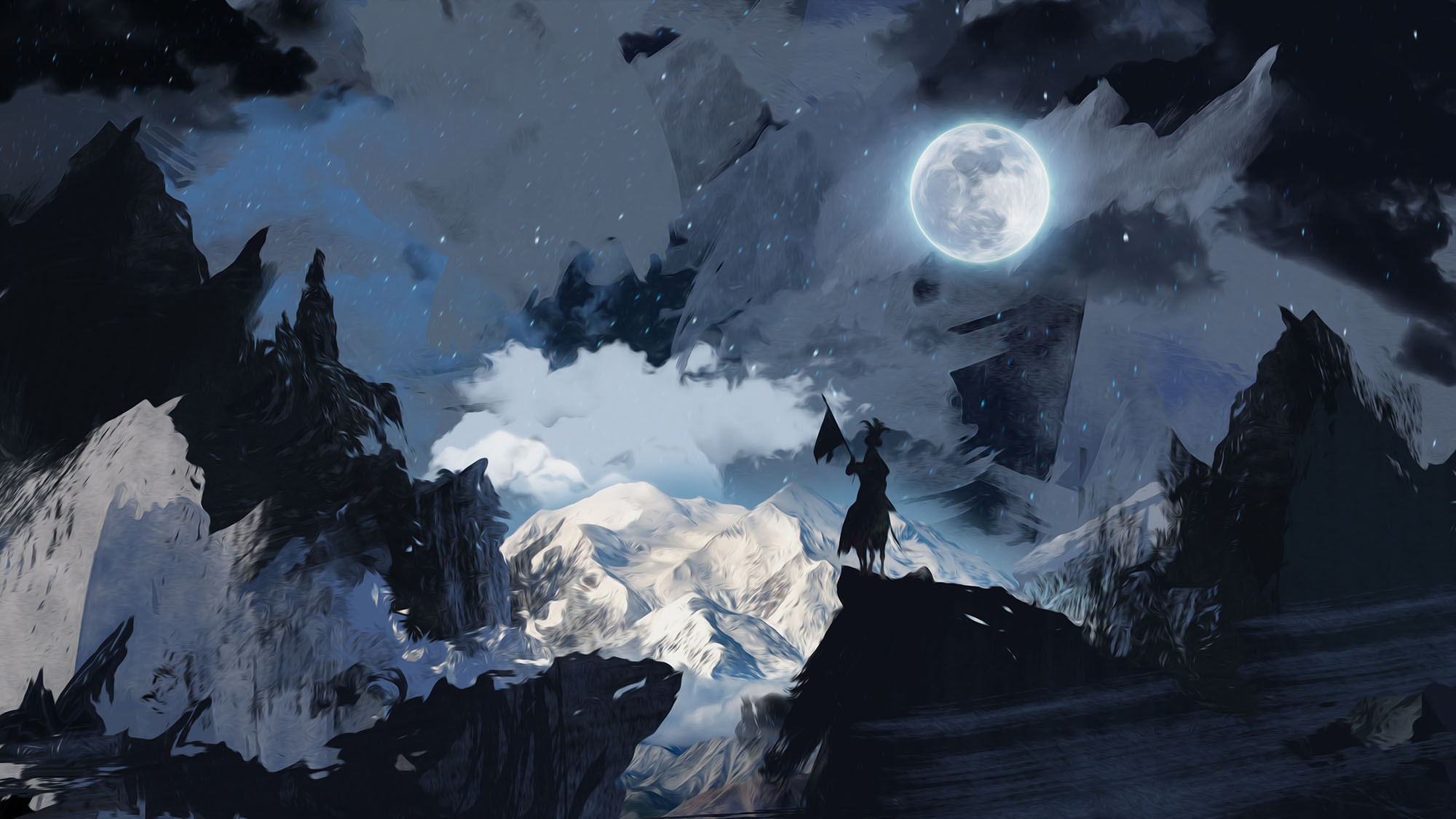 Painting of a Knight & Moon - Yuri B.