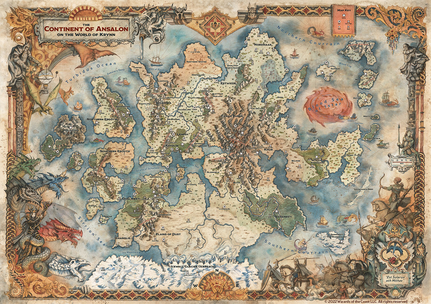 Map: The Continent of Ansalon (Dragonlance) - Francesca Baerald