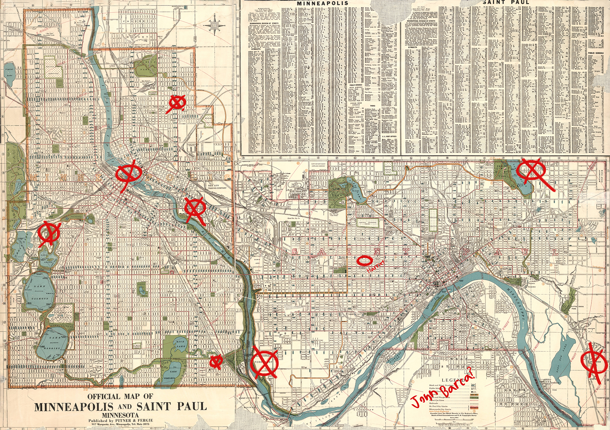 Twin Cities Map - 1925 (Modified for Left Hand of Mythos)
