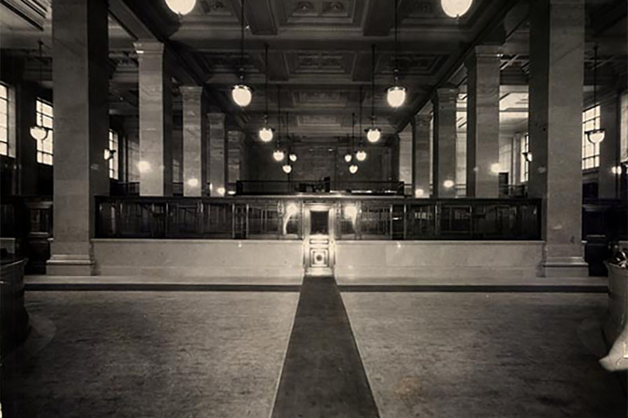 Interior view of the Federal Reserve Bank, Minneapolis (1925) - Minnesota Historical Society