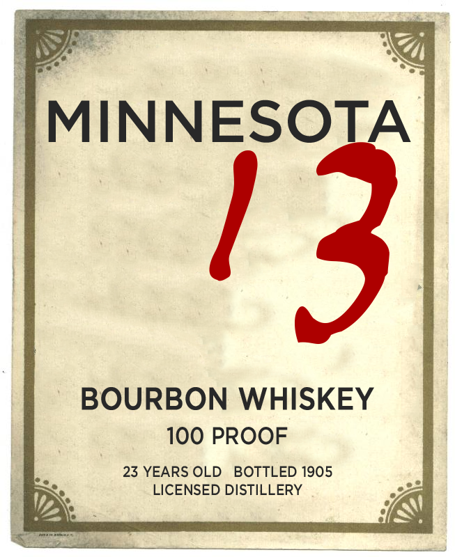 Minnesota 13 - Bourbon Whiskey Label