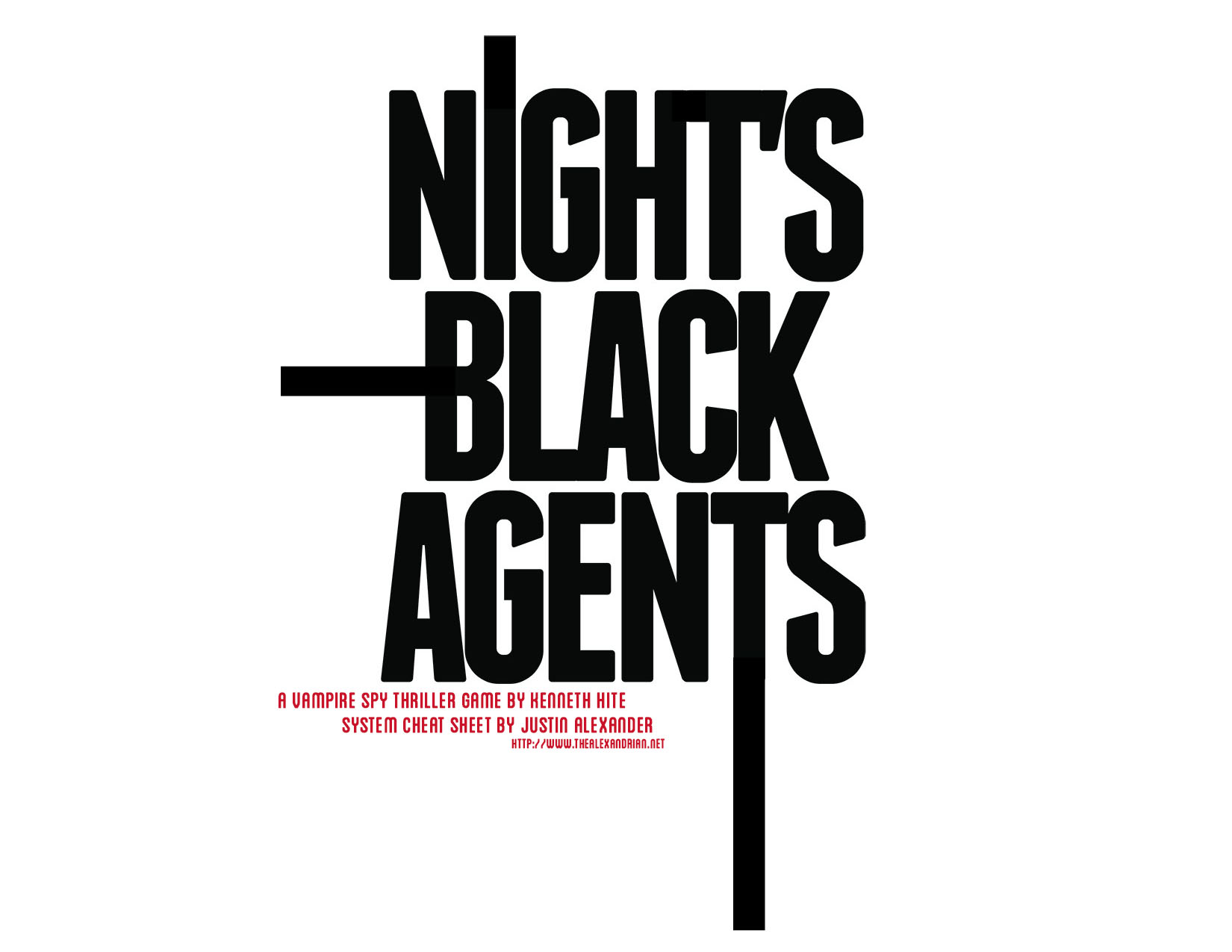 Night's Black Agents - System Cheat Sheet