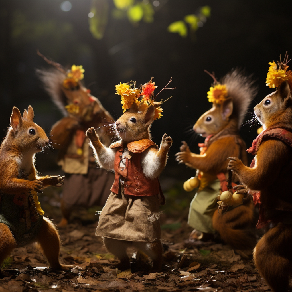 Squirrels performing A Midsummer Night's Dream