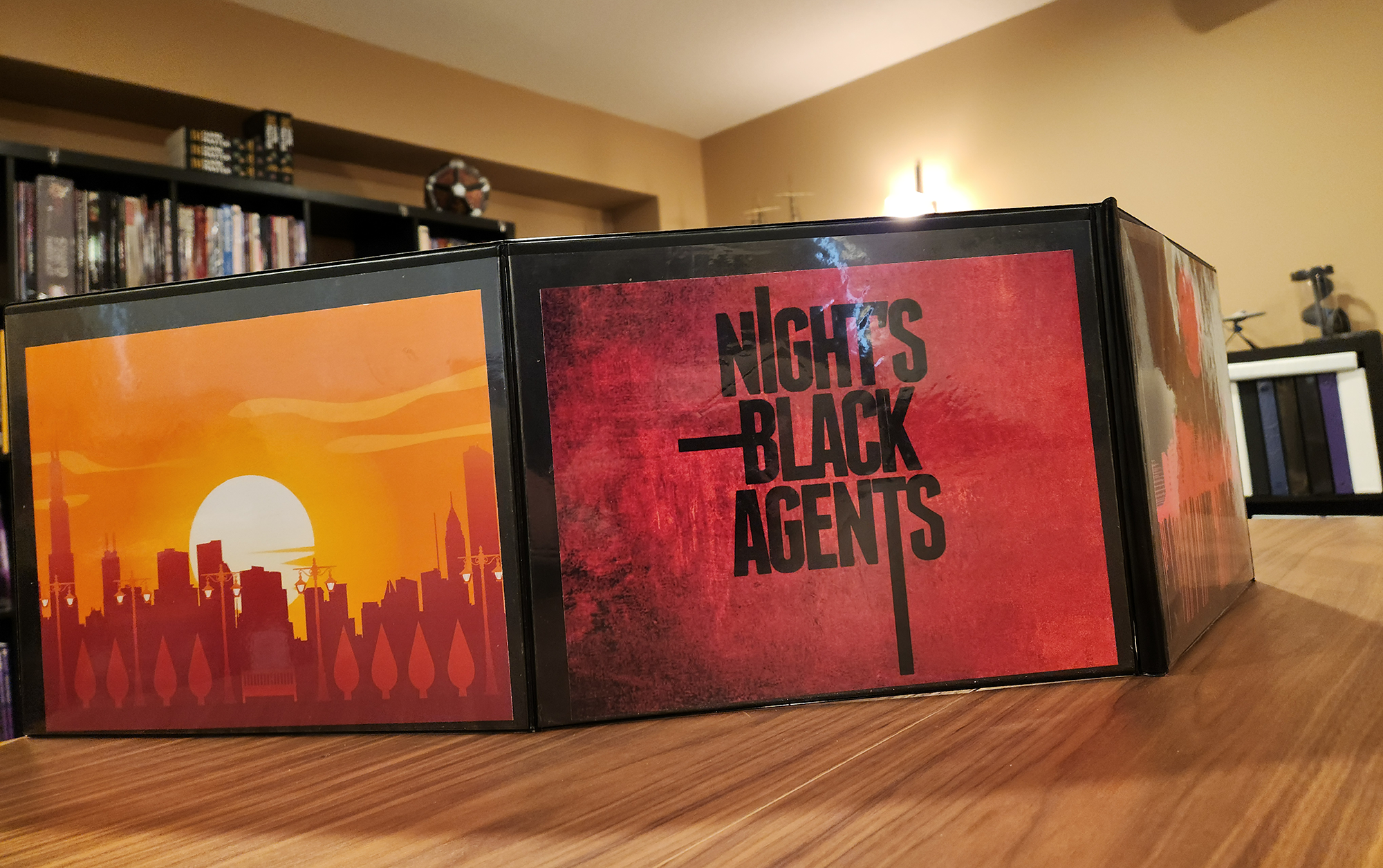 Image of a custom GM screen for Night's Black Agents.