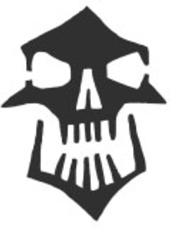 Deathmantle cult symbol. A black skull.