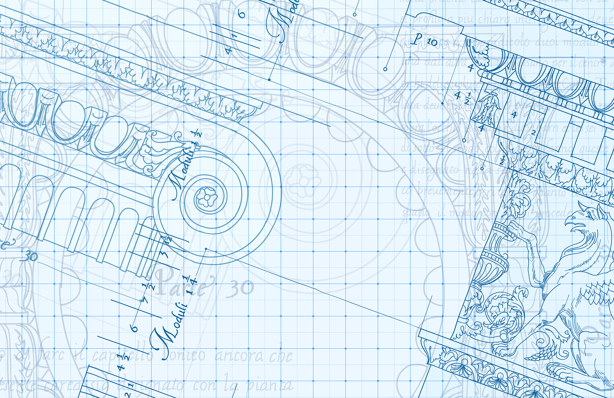 Hand drawn sketch an ionic architectural blueprint - Uladzimir