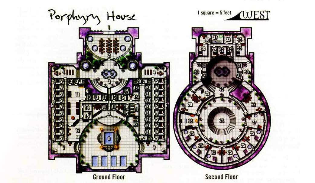 Map of Porphyry House - Dungeon Magazine #95