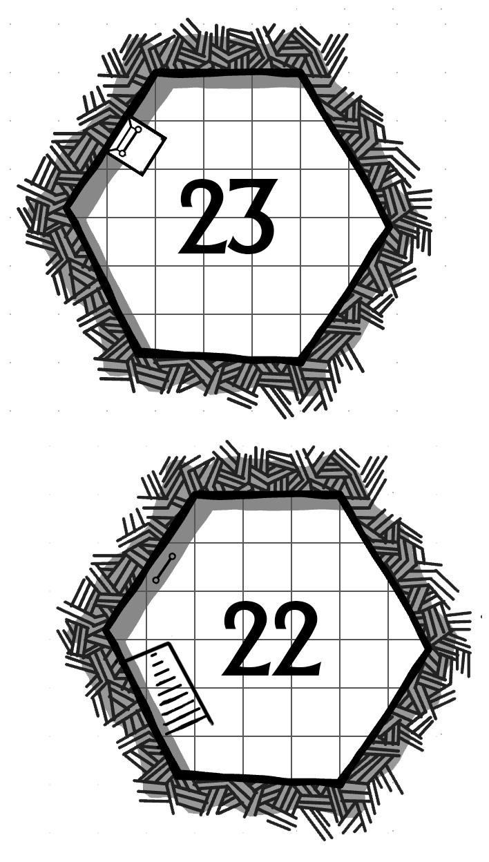 Map of two floors of the Red Magi Tower