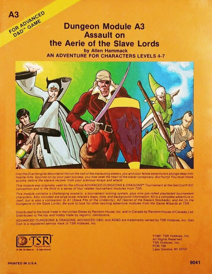 A3 Assault on the Aerie of the Slave Lords - TSR, Inc.